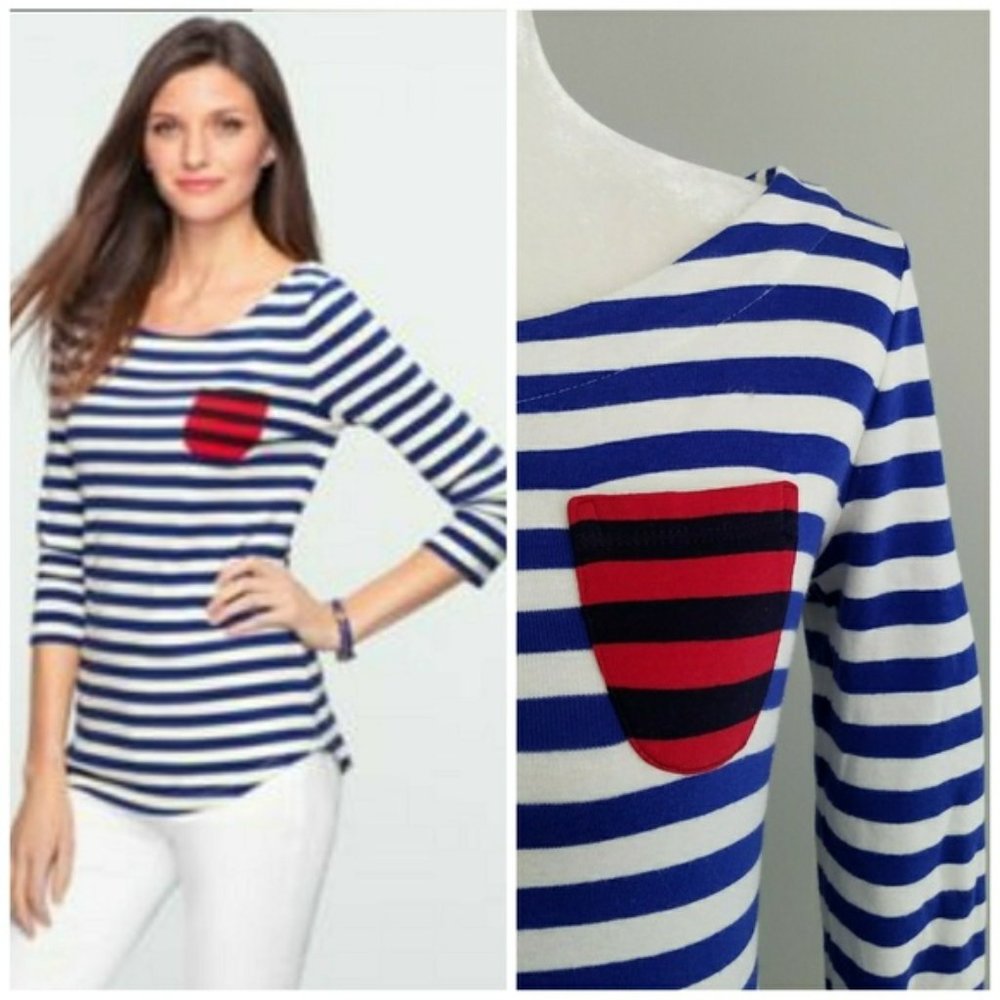 Talbots Blue & White Striped Tee - MP